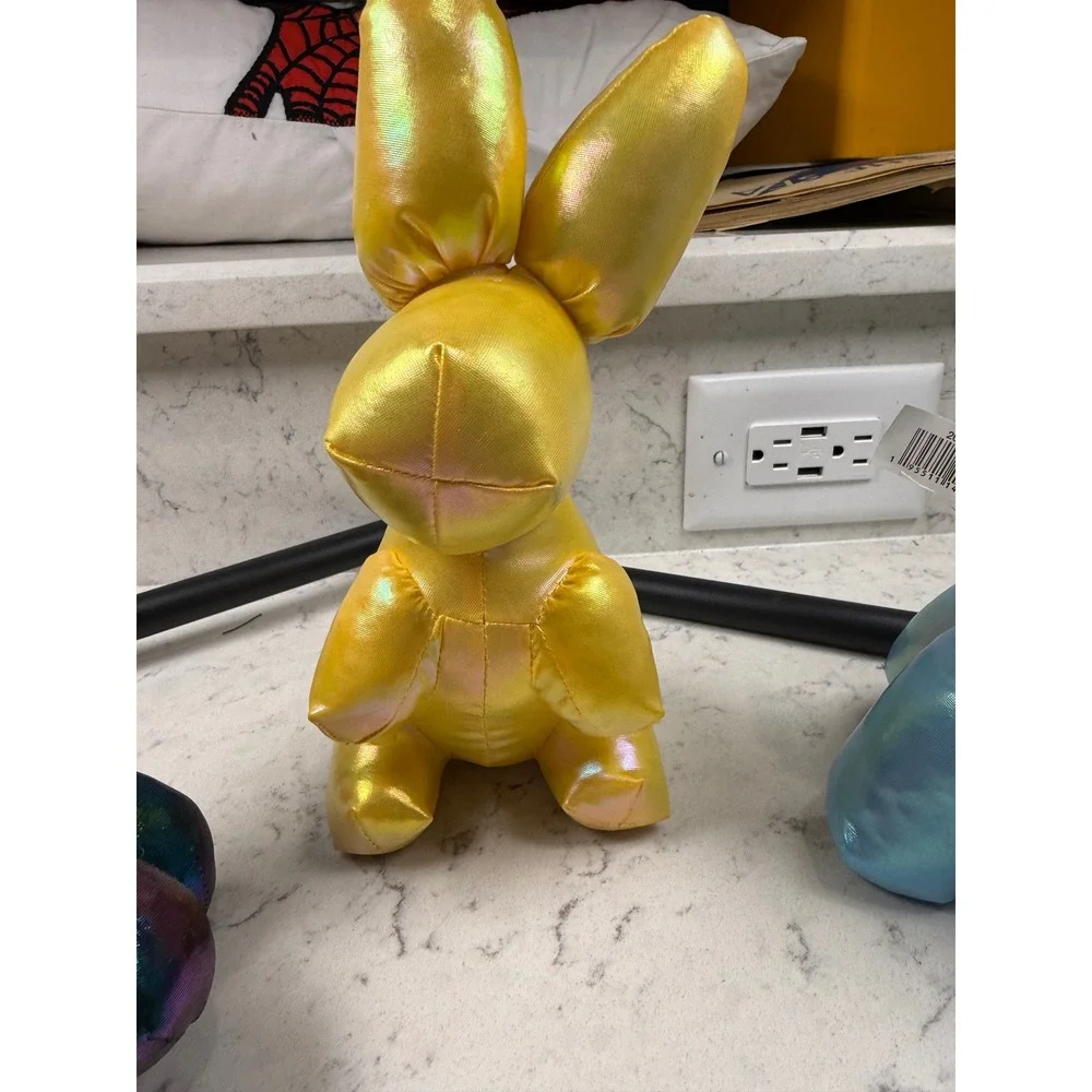 Balloon Animal Plush Set 4pc Iridescent Metallic Dog Bunny Pop Art Toys 204052-A
